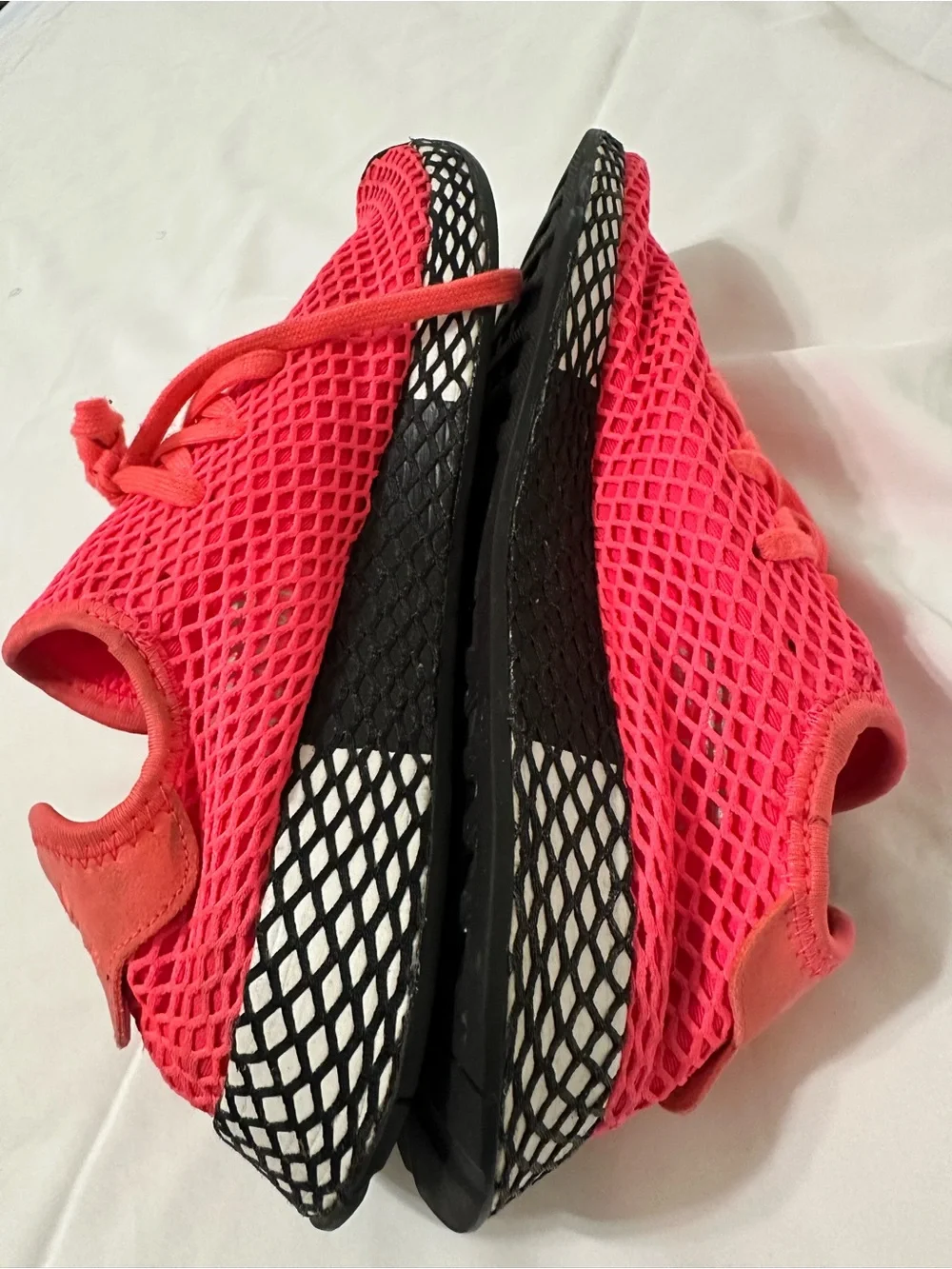 adidas Deerupt Runner Coral Pink Mesh Sneakers Women’s Size 10